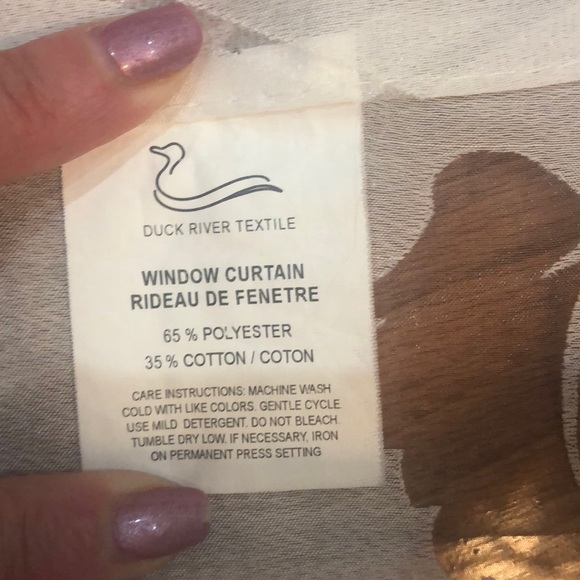 White curtains with leaf design - 4 panels - Picture 6 of 7